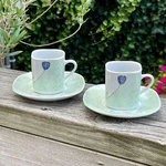 Set 2 Espresso Expresso Italian Italy Piazza Mercato Plaza Cafe Cups Saucers Used. Price: $20.00.