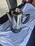 Apoxcon Electric Coffee Percolator Stainless Steel Maker Open. Price: $50.00.