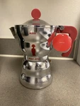 Moka Alessi Espresso Coffee Maker AAM33/6 Pot Cup Red Handle No Box Open. Price: $88.99.