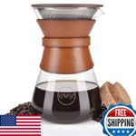 Kavako Pour Over Coffee Maker Set Double-layer Stainless Steel Filter New. Price: $52.78.