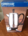 Farberware Millenium Coffee Percolator 4-12 Cups FCP412 New In Box. Price: $90.00.