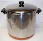 Vintage Revere Ware 12 Qt Stock Pot Copper Bottom With Lid 1801 Rome Ny Usa Made Used. Price: $71.96.
