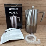 Cuisinox Milano Stovetop Espresso Maker 4 Cup, Stainless Induction. Used. Price: $59.99.