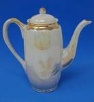 Chocolate/coffee Pot Iridescent Pearl White Gold Trim 7" Euc Vintage Used. Price: $21.99.