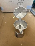 This Aluminum Bialetti Moka Express Stovetop Coffee Maker Features Signature Used. Price: $45.00.