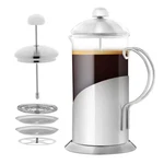 Ovente 20OZ. French Press Coffee Tea Maker With Heat-resistant Handle Silver New. Price: $18.12.