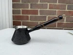 Demmex Copper Turkish Coffee Pot Cezve Ibrik Engraved Dark Wood Handle 3.5" Used. Price: $30.00.