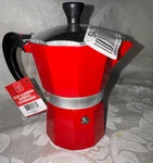 Cook Prep Eat 3 Cup Aluminum Espresso Maker Moka Pot Red Open. Price: $15.99.