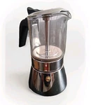 Yolife Premium Crystal Glass Top Stainless Steel Moka Pot, 4 Cup Used. Price: $39.00.