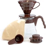 Hario V60 Pour Over Starter Set With Dripper, Glass Server, Scoop And Filters, New. Price: $36.29.