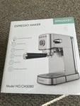 Spacekey Espresso Machine 20 Bar, 1350W With Milk Frother, Removable Water Tank Open. Price: $65.00.