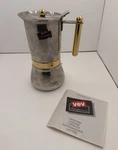 Vtg Vev Vigano Kontessa Oro 6-CUP Espresso Maker Stainless Steel For Parts Used. Price: $47.94.