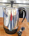Farberware Elect Stainless Steel Cup Coffee Percolator Superfast Auto FCP280 Used. Price: $28.00.