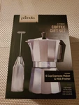 New Silver Chrome Primula Stovetop 6 Cup Espresso Coffee Maker And Milk Frother. Price: $24.99.