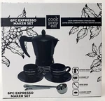 6 Piece Espresso Maker Set By Cook Prep Eat 2 Cups Suacers Spoon & New. Price: $18.99.