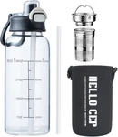 Wangsdjy 35OZ Glass Water Bottle With Straw & Handle, Bpa-free Leakproof New. Price: $18.26.