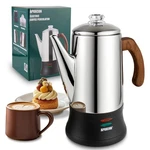 Apoxcon Electric Coffee Percolator Stainless Steel Cup, WOODEN-8 New. Price: $85.90.