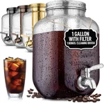 Zulay GALLON/128OZ Cold Brew Coffee Maker Thick Glass Pitcher With Stainless New. Price: $72.05.