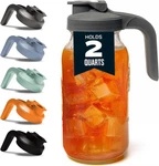 County Line Kitchen Glass Mason Jar Pitcher With Lid - Wide Mouth, 2 Quart (64 New. Price: $24.89.