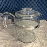 Pyrex Flameware 7759 Glass Coffee Percolator Used. Price: $90.00.