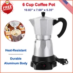 Coffee Pot 6 Cup Electric Espresso Maker Italian Moka 300ML, Silver New. Price: $51.86.