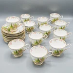 Royal Albert Kentish Rockery Cups And Saucers - Set Of 12 Free Usa Shipping Used. Price: $216.00.