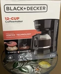 Black+decker CM0915BKD 12-CUP Coffeemaker Vortex Tech, Removable Filter New. Price: $25.00.