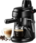 Compact 3.5 Bar Espresso Machine With Milk Frother 4-CUP Home Coffee Maker. Price: $75.99.