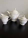 Noritake Platinum Wave Coffee/tea Server With Sugar And Creamer Excellent Cond Used. Price: $52.50.