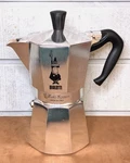 Bialetti Moka Express 6 Cup Stove Top Espresso Maker W/box Silver Made In Italy Used. Price: $24.95.