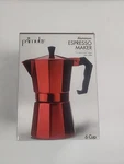 Primula Pere - 6 Cup Aluminum Espresso Coffee Maker Red Open. Price: $29.99.