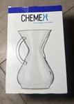Chemex Six-cup Pour-over Coffee Maker With Glass Handle Clear Open. Price: $40.00.