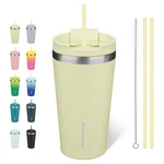 Bjpkpk 18OZ Insulated Tumbler With Lid And Straw Ounces, Macaron Green New. Price: $24.84.
