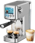 20 Bar Espresso Machine With Milk Frother & 42 Oz Removable Water Tank, Silver. Price: $217.99.