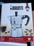Bialetti Moka Express 3-CUP Stovetop Pot Espresso Maker, 4.4 Oz New. Price: $39.00.