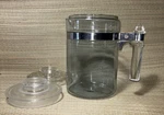 Pyrex Coffee Pot 7829-B With Lids Cups Usa Blue Tinted Glass Straight Handle Used. Price: $50.00.