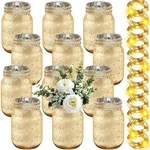 12 Pcs Painted Mason Jars For Table Glass Decorative With Light Strin... New. Price: $76.42.