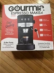 Gourmia Espresso Maker 15 Bar Pump Single Or Double Shots Used. Price: $60.00.