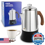 Apoxcon Electric Coffee Percolator Stainless Steel Maker With Tough Glass New. Price: $117.24.
