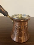 Copperbull Engraved Turkish Greek Coffee Pot Wooden Handle Inlay Handmade Open. Price: $23.99.