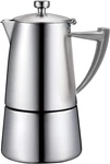 Roma 4-CUP Satin Stainless Steel Moka Pot Espresso Maker For Stovetop Brewing New. Price: $162.99.