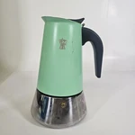 Pezzetti Coffee Espresso Moka Pot Turqoise Stainless Steel Vintage Style Used. Price: $24.99.