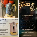 Nib Fiesta 8-CUP Electric Percolator Stainless Steel Mirror-polish Yellow Open. Price: $95.00.