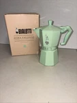 Bialetti Moka Exclusive Stovetop Espresso Maker 6 Cups - 0009058 Mint Green Open. Price: $50.00.