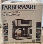 Farberware Dual Brew 2-IN-1 Coffee & Espresso Maker 10 Cup 15 Bar New Box. Price: $79.99.