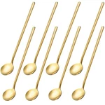 8 Pcs 6.7 Inch Gold Coffee Spoons Long Handle Stirring Stainless Steel Bar Tea New. Price: $19.63.