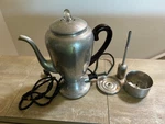 Vintage Mirro-matic Electric Deco Aluminum Coffee Percolator/ Complete Used. Price: $29.50.