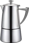 Roma Satin Stainless Steel Moka Pot Stovetop Espresso Maker, 10-CUP New. Price: $281.99.