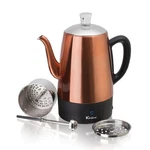 Euro Cuisine PER08 Stainless Steel Electric Coffee Percolator, Cup, Copper New. Price: $96.99.