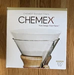 Chemex Filters, Bonded Pre-folded Round (FC-100 White) Open Box. Price: $10.99.
